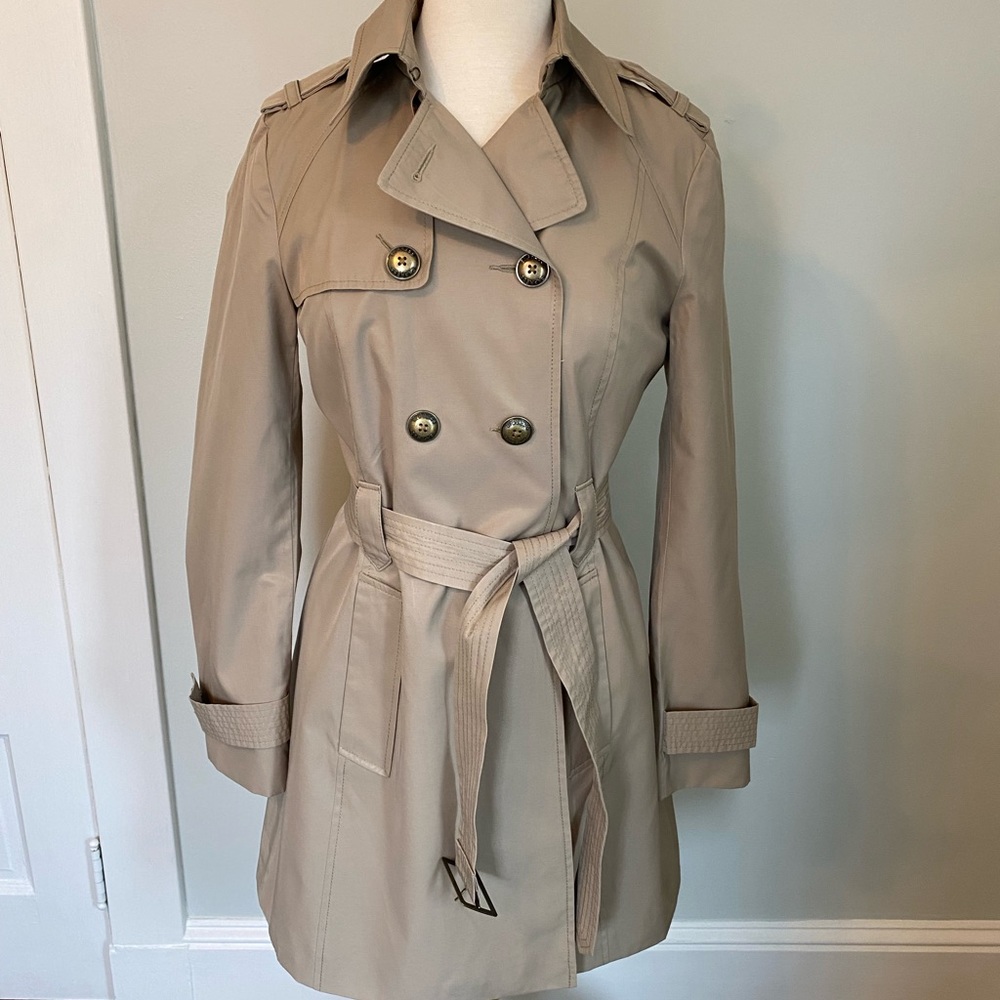 Express Tan Lined Trench Coat. Size S